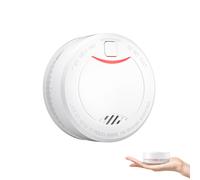 HEIMAN Smoke Detector, 10 Year Service Life, Photoelectric Fire Detector, DIN EN14604 Certified, Loud Alarm with 85 dB, White, Mounting Material