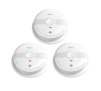 HEIMAN Smoke Detector, Radio Networkable, Wireless Smoke Detector Max. 40 Networkable Fire Alarms, 85 dB, 10 Year Battery, EN14604, with Mute Switch (Model 633-3 Pieces)