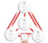 Heiman Wireless Interlinked Smoke alarms for Home, Q-Label & EN14604 Certified, 10-year Battery Life, Pre-Linked Fire Detectors, Photoelectric Sensor, 4 Pack