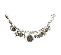 Heimatflüstern Charivari Men's with Trophy Pendants, Solid Costume Necklace with Trophy Pendants, Men's Schwariwari for Lederhosen for Oktoberfest (Antique Silver-Colour)
