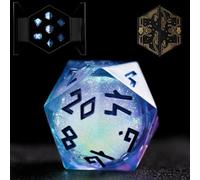 HEIMDALLR Liquid Core Dice Set - Stunning 7-PC Hand-Painted D&D Dice with LED Display Case - Resin, Multi-colored, Hexahedron, Octahedron, Dodecahedron, Icosahedron, Tetrahedron