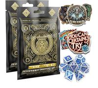 HEIMDALLR Mystery Metal DND Dice Set 2-Pack - 7pc Blind Bag with Random Class & Funny DND Stickers - Metal Role Playing Dice for Dungeons and Dragons - Gift for D&D Players, Great for New Characters