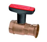 Heimeier Pump Ball Valve Globo P 1" X 1", Red Brass