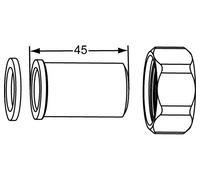 HEIMEIER Screw Connection With Welding Nipple 33.2 Mm, For DN 25, Flat Sealing