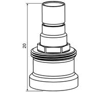 Heimeier Spindle Extension 20 Mm For Rtl Valves, Nickel Plated Brass