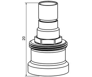 Heimeier Spindle Extension 20 Mm For Rtl Valves, Nickel Plated Brass