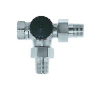Heimeier Th. Three-Way Valve Base With Screw Nipple, Connection Left, Vern.