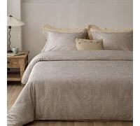 HeimenAogo Egyptian Cotton Duvet Cover King Size Sateen Weave, Silky Soft and Breathable Bedding Set with Zipper Closure, Long Staple Cotton Bed Linen Boho Paisley 3Pcs