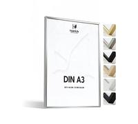 Heimlich® - Picture Frame - Silver, A3, Aluminium - 16.5x11.7 Inch Metal Frame - Fits 42x29.7 cm Photo - with Shatterproof PS Plastic Sheet