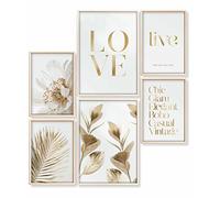 Heimlich Set of Posters - UNFRAMED -Stylish Photo and Quote Prints Fashion Wall Decor | Glam Wall Decor for Living Room and Bedroom -2 x A3 & 4 x A4-30x42 & 21x30 | » Elegant Gold Love «