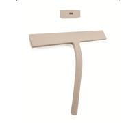 HEIMR Silicone Shower Squeegee with Holder No Drilling - Extra Wide Squeegee & Wiper for Shower - Shower Cubicle Squeegee for Shower Screen - Flitsche Water Squeegee (Taupe)