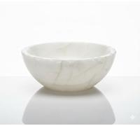 Heimtex Selenite Crystal Bowl - Round Selenite Crystal Cleansing Ritual Bowl for Room Decor & Decorative Home Accessories (8cm)