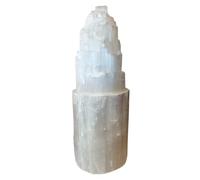 Heimtex Selenite Crystal Tower Lamp 25cm - Natural Polished Selenite Crystal Mountain Tower Lamp in 4 Sizes for Healing, Meditation, Gift & for Home Decor/Room Decor