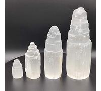 Heimtex Selenite crystal tower - Natural polished selenite crystal mountain pillar tower in 4 sizes for healing, meditation, gift & for home decor/room decor (5cm)