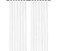 heimtexland Decorative Curtain with Loops and Ruffled Tape, Plain White, H x W: 245 x 140 cm, Opaque but Translucent, Naturally Matte, Plain, Oeko-Tex Typ117