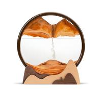 Heimthal Moving Sand Liquid in Motion 3D Deep Sea Sandscape Picture - Wooden Art for Desk and Office Decor (12 Inches)