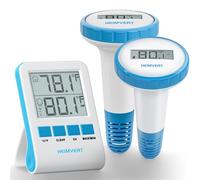 HEIMVERT Wireless Digital Pool Thermometer - Floating, Easy-to-Read Display, IPX8 Waterproof - Indoor/Outdoor Sensor for Hot Tubs, Swimming Pools, Ponds & Aquariums (Azure, 2 Pack)