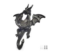 Heimvita Cast Iron Dragon Door Knocker with Hook, Gothic Style Wall Mount, 15 x 17.4 cm,Decoration Home Decor