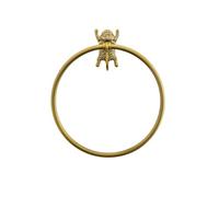 Heimvita Vintage Gold Brass Towel Ring with Tiger Design,Decorative Wall Mounted Antique Hand Towel Holder for Bathroom,Toilet,Kitchen (Gold)