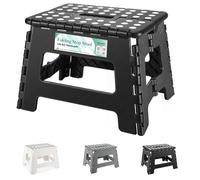 HEIMWOHL Durable Folding Step Stool, Black Foldable Stool, 9 Inch for Kids & Adults, Supports Up to 150kg, Lightweight & Easy to Store, Fold Up Stool with Anti-Slip Design, Ideal for Shower Room Use