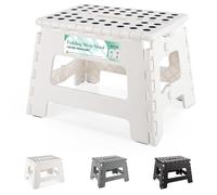 HEIMWOHL Durable Folding Step Stool, White Foldable Stool, 9 Inch for Kids & Adults, Supports Up to 150kg, Lightweight & Easy to Store, Fold Up Stool with Anti-Slip Design, Ideal for Shower Room Use