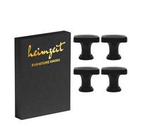 heimzeit Cabinet Knobs Cube for Doors, Drawers, and Dressers [4 Pieces, Square] Color: Black, Stylish Design, Furniture Knobs with Single Hole Grip and Screws