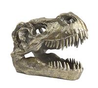 HEINBOW T-rex Skull Dinosaur Head Trophy Faux Taxidermy Statue Tyrannosaurus Rex Head Skull Sculpture Fossil Figurine Home Desktop Man Cave Decor 7.6''Long