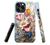 heindiy Compatible with iPhone 14 Pro Max Case,Glossy Case All-Round Protection Shockproof Anti-Scratches TPU Cover,Cases for Man Woman-Vintage Wild Daisies Tulips and Violets