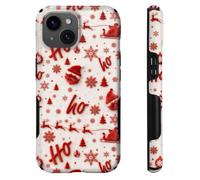 heindiy Compatible with iPhone 15 Case,Wireless Charging Compatible,Patented 2-in-1 Dual-Layer Protection, Hot Transfer Print Hard Shell Cover - Santa Clause Sleigh