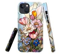 heindiy Compatible with iPhone 15 Plus Case,Glossy Case All-Round Protection Shockproof Anti-Scratches TPU Cover,Cases for Man Woman-Vintage Wild Daisies Tulips and Violets