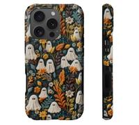 heindiy Compatible with iPhone 15 Pro Case,Wireless Charging Compatible,Patented 2-in-1 Dual-Layer Protection, Hot Transfer Print Hard Shell Cover - Halloween Spooky Ghosts Autumn Garden