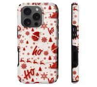 heindiy Compatible with iPhone 15 Pro Case,Wireless Charging Compatible,Patented 2-in-1 Dual-Layer Protection, Hot Transfer Print Hard Shell Cover - Santa Clause Sleigh