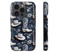 heindiy Compatible with iPhone 15 Pro Case,Wireless Charging Compatible,Patented 2-in-1 Dual-Layer Protection, Hot Transfer Print Hard Shell Cover - Vintage Western Cowboy Christmas