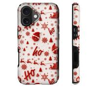 heindiy Compatible with iPhone 16 Case,Wireless Charging Compatible,Patented 2-in-1 Dual-Layer Protection, Hot Transfer Print Hard Shell Cover - Santa Clause Sleigh