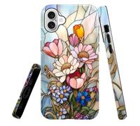 heindiy Compatible with iPhone 16 Plus Case,Glossy Case All-Round Protection Shockproof Anti-Scratches TPU Cover,Cases for Man Woman-Vintage Wild Daisies Tulips and Violets
