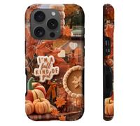 heindiy Compatible with iPhone 16 Pro Max Case,Wireless Charging Compatible,Patented 2-in-1 Dual-Layer Protection, Hot Transfer Print Hard Shell Cover - Autumn Leaves Halloween Pumpkin