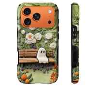 heindiy Compatible with iPhone 17 Pro Case,Wireless Charging Compatible,Patented 2-in-1 Dual-Layer Protection, Hot Transfer Print Hard Shell Cover - in The Garden Lonely Ghosts