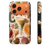 heindiy Compatible with iPhone 17 Pro Max Case,Wireless Charging Compatible,Patented 2-in-1 Dual-Layer Protection, Hot Transfer Print Hard Shell Cover - City Girl Dirty Martini Mosaic Shell