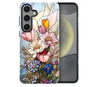 heindiy Compatible with Samsung Galaxy S24 Plus Case,Glossy Case All-Round Protection Shockproof Anti-Scratches TPU Cover,Cases for Man Woman-Vintage Wild Daisies Tulips and Violets