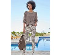 Heine Animal Print Trousers Natural