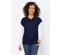 Heine Button Cap Sleeve Jumper Navy