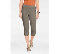 Heine High Waist Slim Fit Capri Trousers Olive
