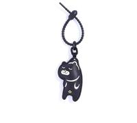 HEINexoria Cool Black Series Grumpy Cat Bag Charm - Quirky Faux Leather Accessory for Bags & Backpacks
