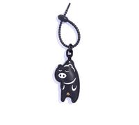 HEINexoria Cool Black Series Grumpy Cat Bag Charm - Quirky Faux Leather Accessory for Bags & Backpacks
