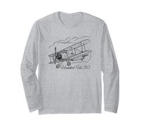 Heinkel He 50 WW2 German Dive Bomber Flying Clouds Long Sleeve T-Shirt