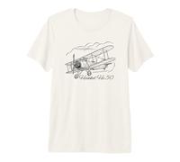 Heinkel He 50 WW2 German Dive Bomber Flying Clouds Premium T-Shirt