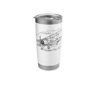 Heinkel He 50 WW2 German Dive Bomber Flying Clouds Stainless Steel Insulated Tumbler