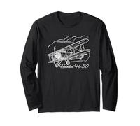 Heinkel He 50 WW2 German Plane Flying Clouds Long Sleeve T-Shirt