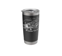 Heinkel He 50 WW2 German Plane Flying Clouds Stainless Steel Insulated Tumbler