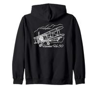 Heinkel He 50 WW2 German Plane Flying Clouds Zip Hoodie